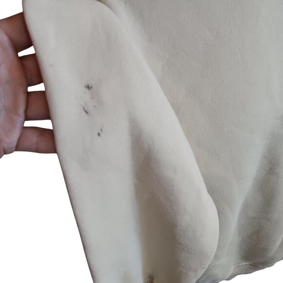 Vintage Medium Sweatshirt John Deere Cream Pullover Embroidered Logo 1990's Farm - Picture 5 of 8